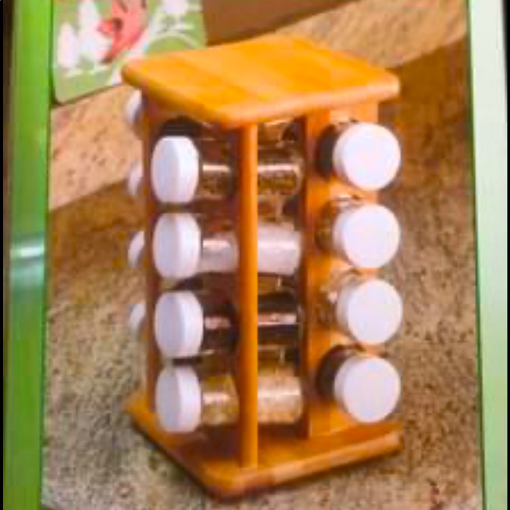 Brand New Home Basics Durable Bamboo Spice Rack Shelf Organizer